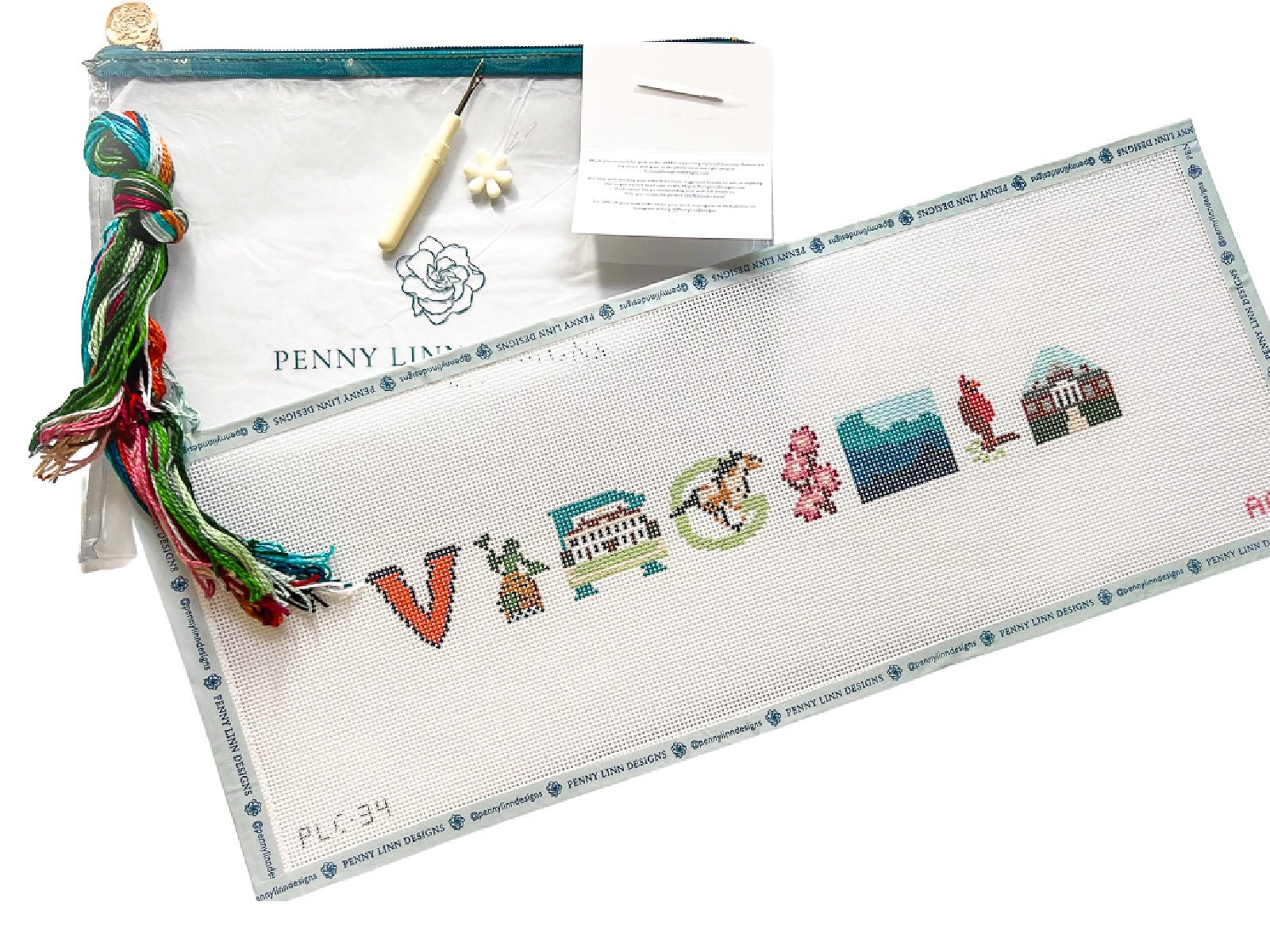 Virginia Hand Painted Needlepoint Canvas – Penny Linn Designs