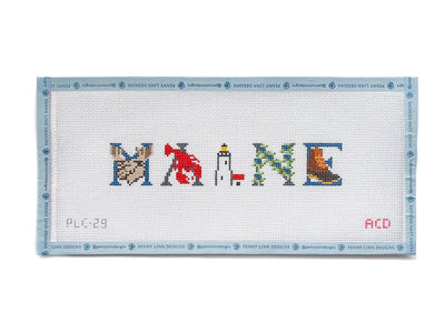 Maine Hand Painted Needlepoint Canvas