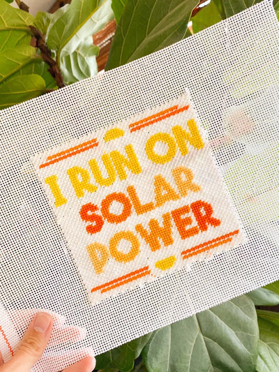 Solar Power Hand Painted Needlepoint Canvas