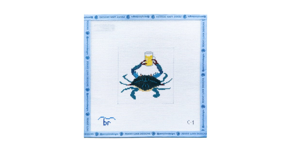 BLUE CRAB & BEER - Penny Linn Designs - Blue Ridge Stitchery