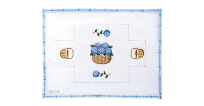 Nantucket Basket and Hydrangea Brick Cover - Penny Linn Designs - CBK Needlepoint Collections