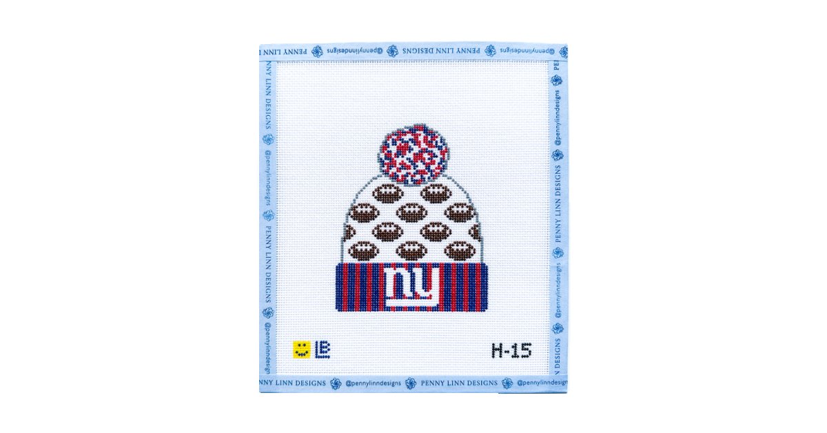 New York Giants Football Beanie - Penny Linn Designs - Lauren Bloch Designs
