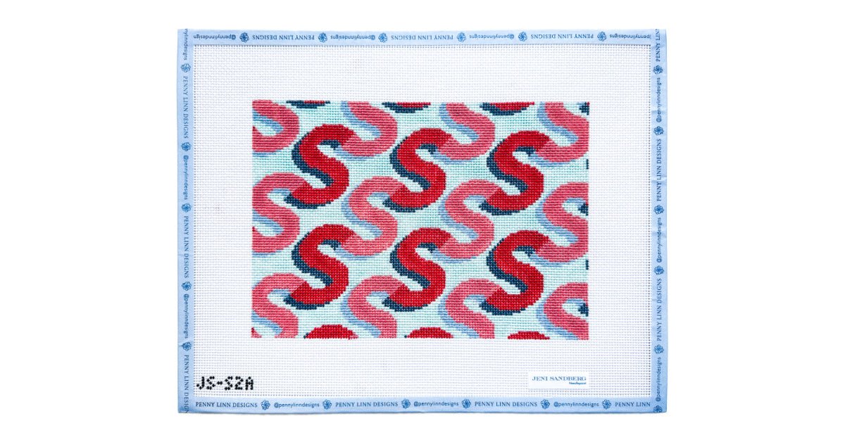 S Letter Clutch - Penny Linn Designs - Jeni Sandberg Needlepoint