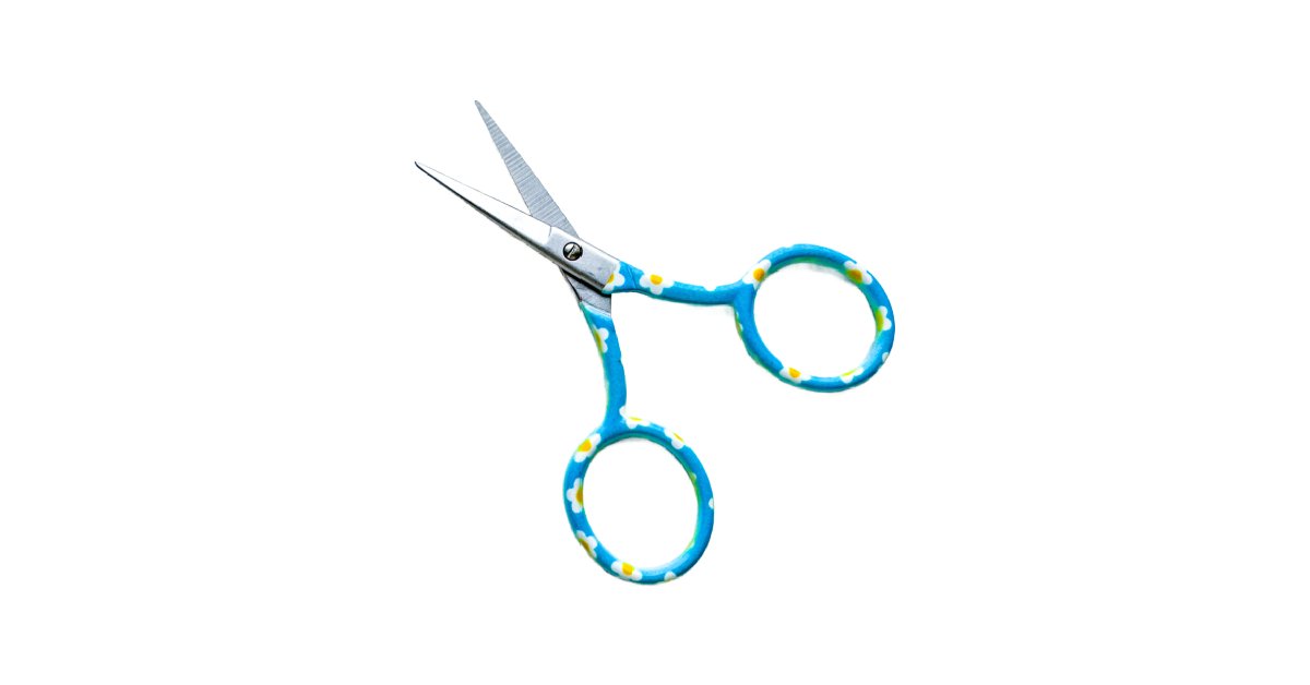 Blue and Yellow Floral Embroidery Scissors - Penny Linn Designs - Penny Linn Designs