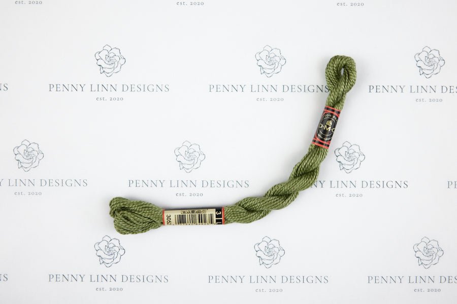 DMC 3 Pearl Cotton 3052 Green Gray - Medium - Penny Linn Designs - DMC