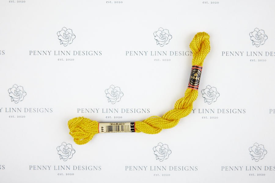 DMC 3 Pearl Cotton 444 Lemon - Dark - Penny Linn Designs - DMC