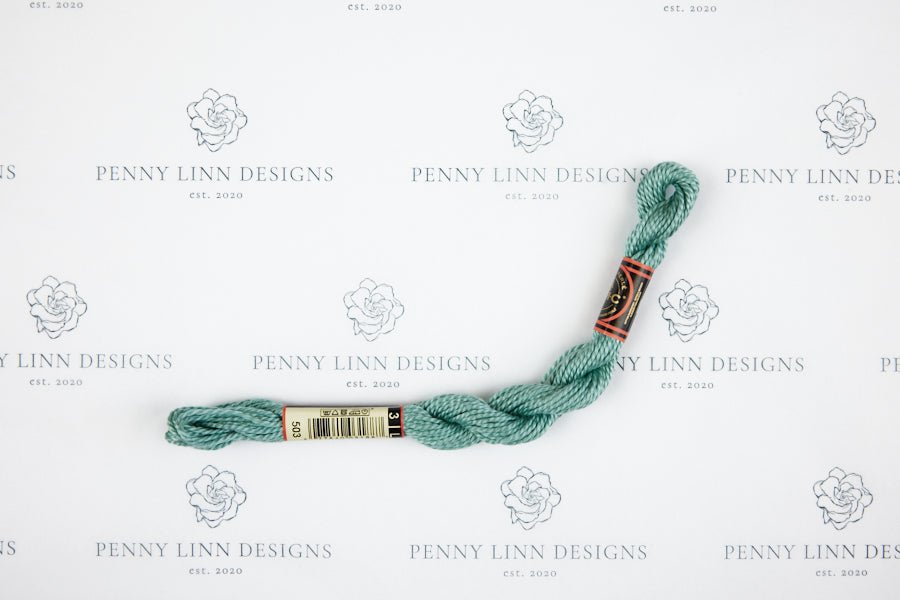 DMC 3 Pearl Cotton 503 Blue Green - Medium - Penny Linn Designs - DMC