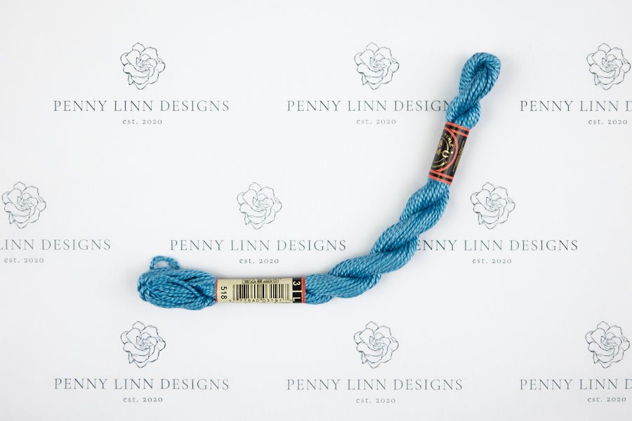 DMC 3 Pearl Cotton 518 Wedgewood - Light - Penny Linn Designs - DMC