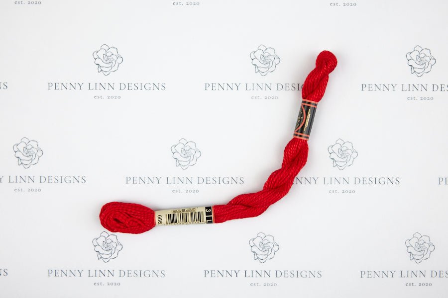 DMC 3 Pearl Cotton 666 Red - Bright - Penny Linn Designs - DMC