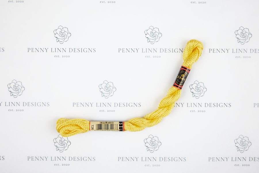 DMC 3 Pearl Cotton 726 Topaz - Light - Penny Linn Designs - DMC