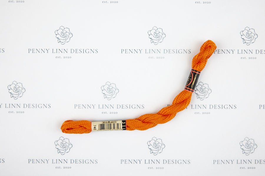 DMC 3 Pearl Cotton 740 Tangerine - Penny Linn Designs - DMC