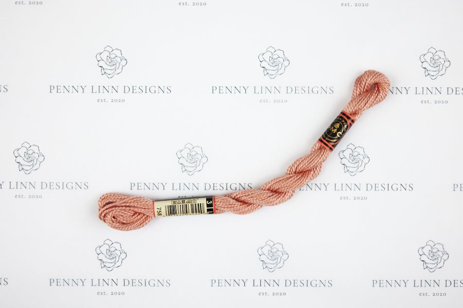 DMC 3 Pearl Cotton 758 Terra Cotta - Very Light - Penny Linn Designs - DMC