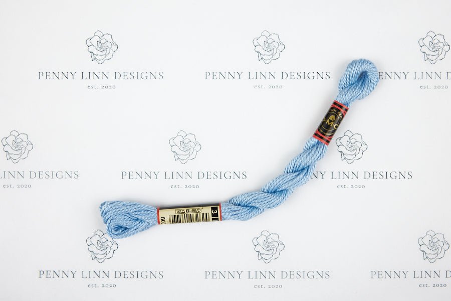 DMC 3 Pearl Cotton 800 Delft Blue - Pale - Penny Linn Designs - DMC