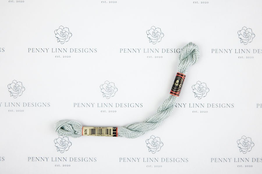 DMC 3 Pearl Cotton 928 Gray Green - Very Light - Penny Linn Designs - DMC
