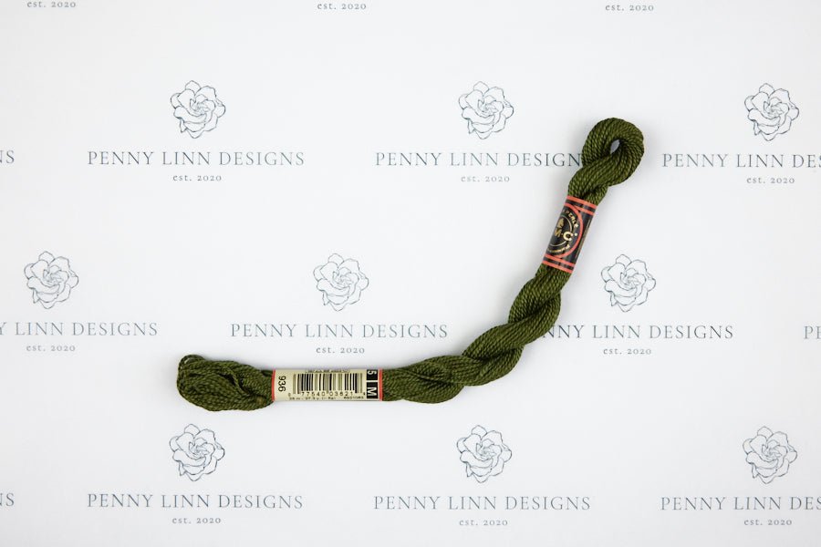 DMC 3 Pearl Cotton 936 Avocado Green - Very Dark - Penny Linn Designs - DMC