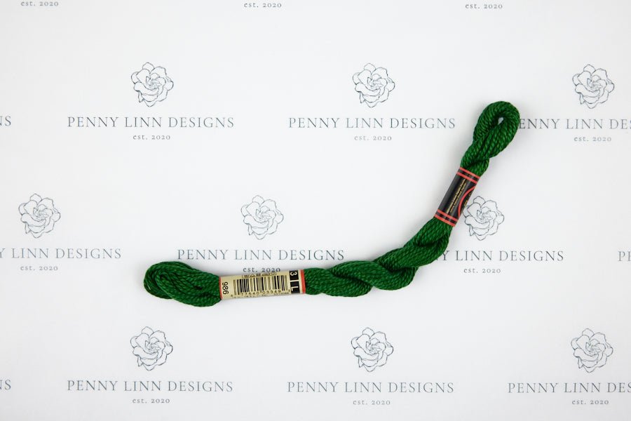 DMC 3 Pearl Cotton 986 Forest Green - Very Dark - Penny Linn Designs - DMC
