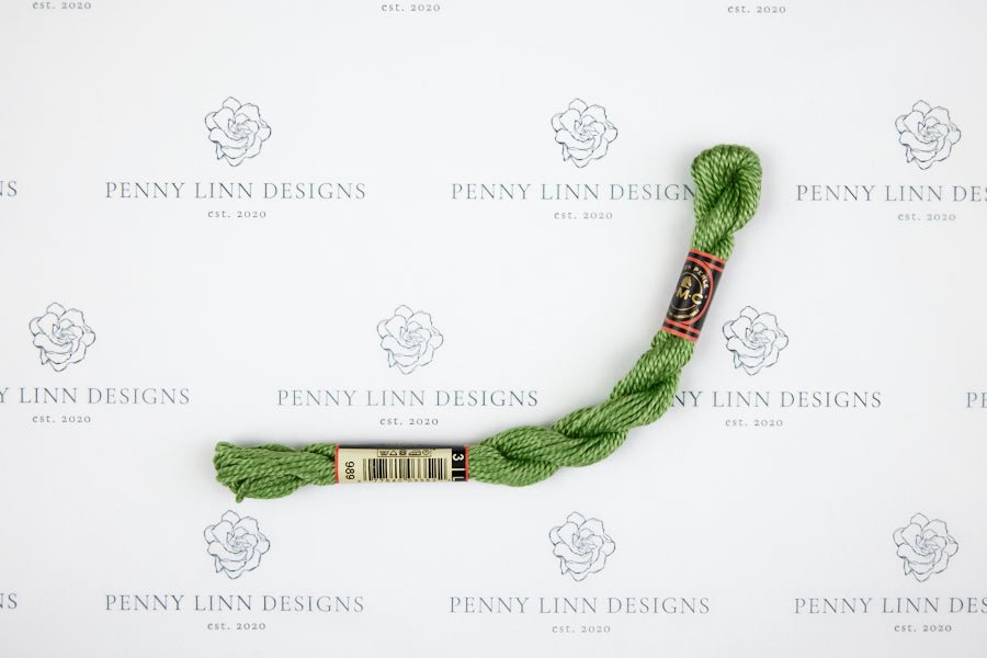 DMC 3 Pearl Cotton 989 Forest Green - Penny Linn Designs - DMC