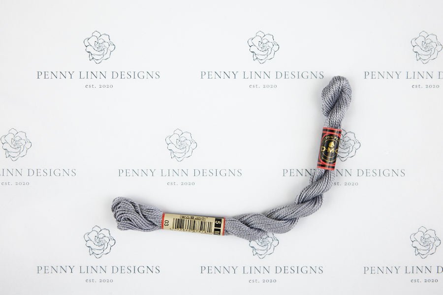 DMC 5 Pearl Cotton 03 Steel Gray - Penny Linn Designs - DMC