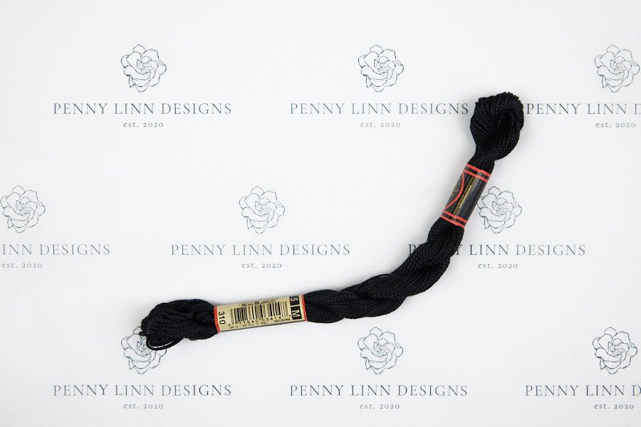 DMC 5 Pearl Cotton 310 Black - Penny Linn Designs - DMC