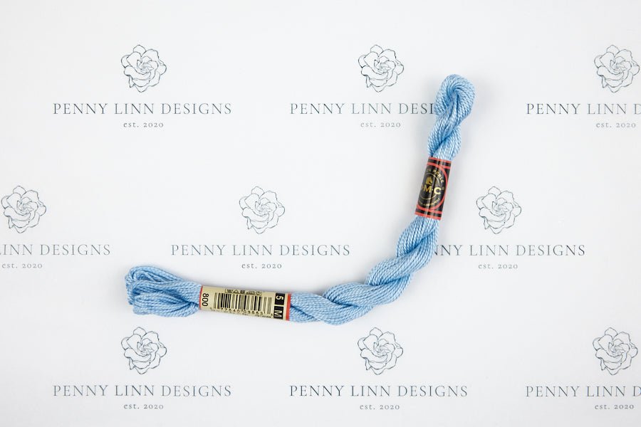 DMC 5 Pearl Cotton 800 Delft Blue - Pale - Penny Linn Designs - DMC