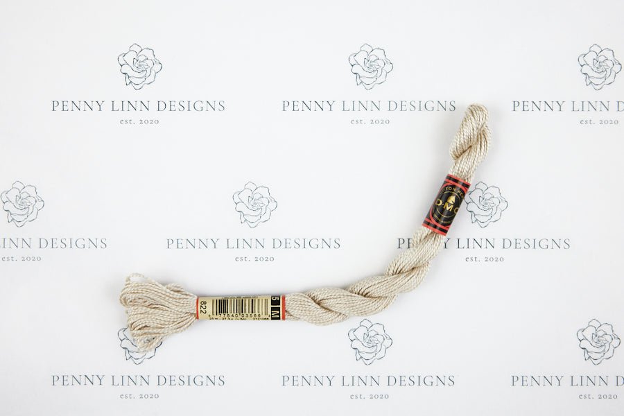 DMC 5 Pearl Cotton 822 Beige Gray - Light - Penny Linn Designs - DMC