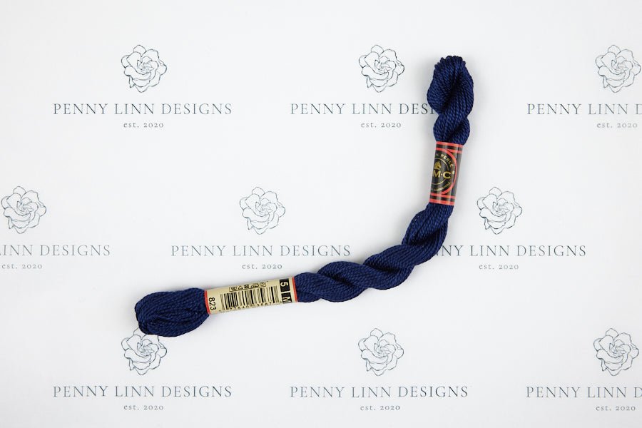 DMC 5 Pearl Cotton 823 Blue - Dark - Penny Linn Designs - DMC