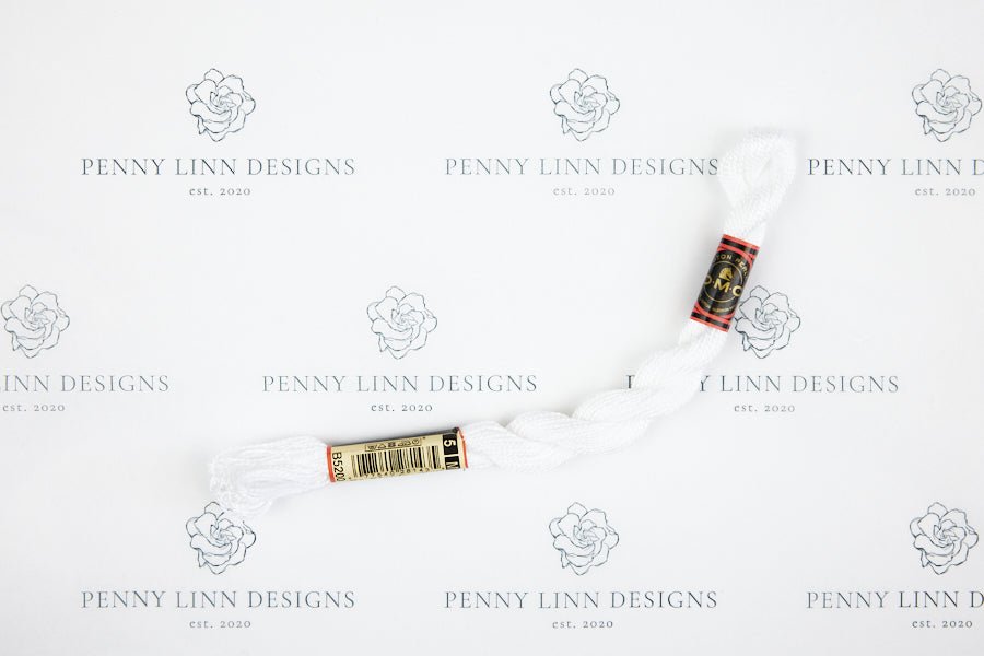 DMC 5 Pearl Cotton B5200 Snow White - Penny Linn Designs - DMC