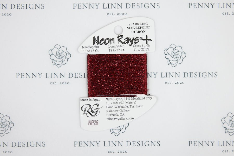 Neon Rays+ NP26 Burgundy - Penny Linn Designs - Rainbow Gallery
