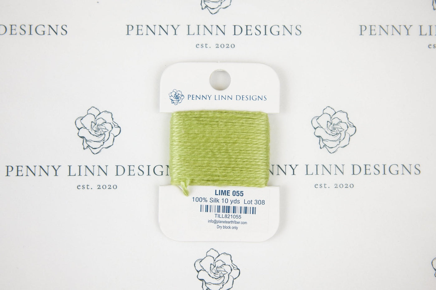 Planet Earth Silk Card - 055 Lime - Penny Linn Designs - Planet Earth Fibers