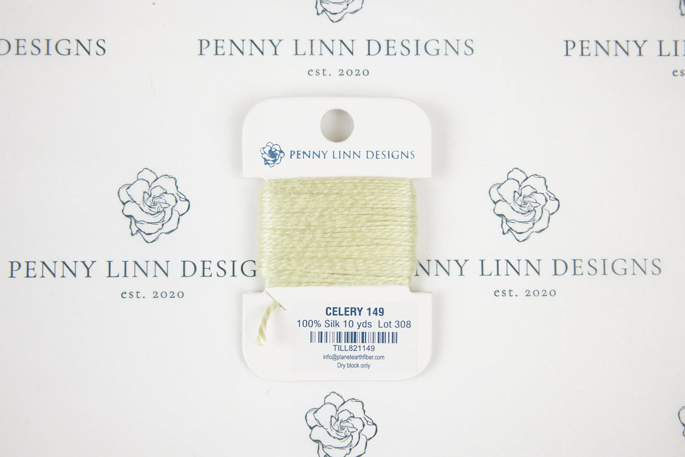 Planet Earth Silk Card - 149 Celery - Penny Linn Designs - Planet Earth Fibers